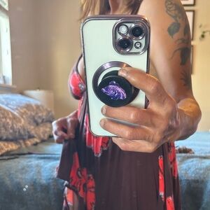 Elegant Red and Brown Women's Dress